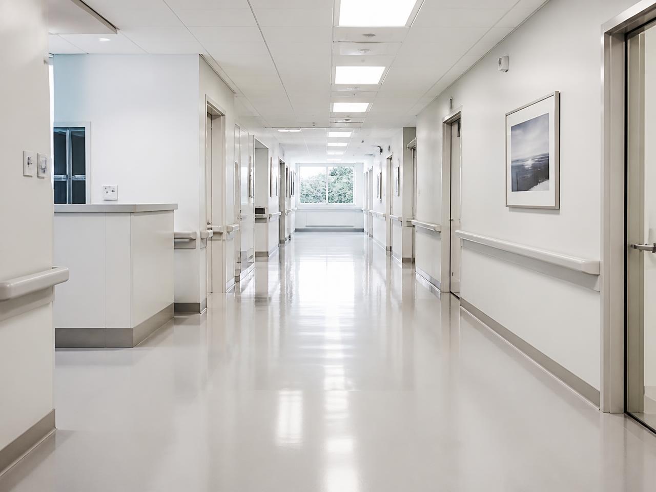 Clean medical clinic corridor